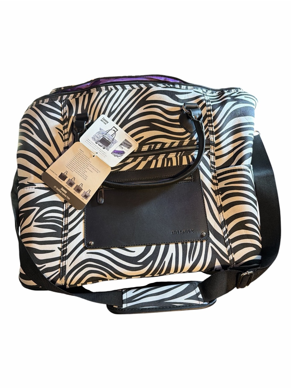 NWT CalPak Zanny 21" Rolling Laptop Tote - Zebra Print Carry-On